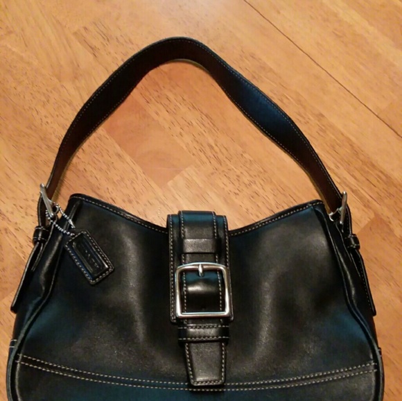 Coach Handbag Shoulder Bag Black Leather - Picture 4 of 8